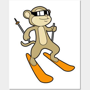 Monkey Skier Ski Posters and Art
